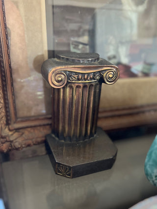 Antique brass column book end|72069