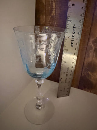 Set of 6 Fostoria NAVARRE Blue Wine Glasses|48765