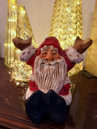 Signed James Haddon Wooden Santa with Cat RSV|142268