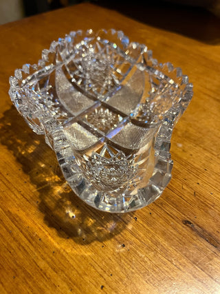 Curved Sides Etched Crystal Dish RSV Booth 16