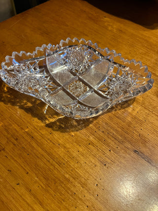 Curved Sides Etched Crystal Dish RSV Booth 16