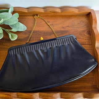 Vtg MCM Navy Markay Purse