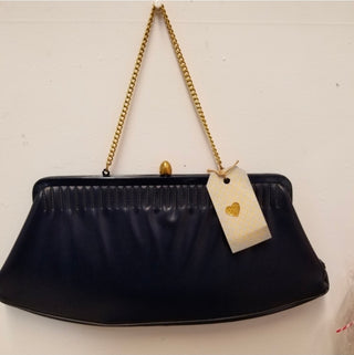 Vtg MCM Navy Markay Purse