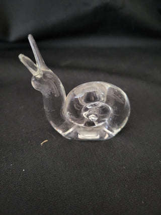 Hand Blown Clear Art Glass Snail - Each RCD