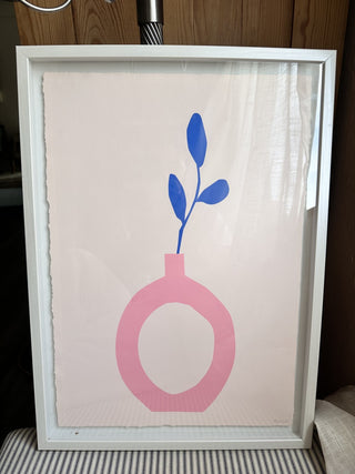 Pink Cutout Vase Print Framed (LZD - RSV)|63926