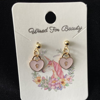pink heart earrings RSV