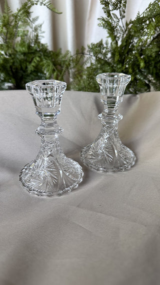 Glass Candleholder Set of 2 (LZD - RSV)|80731