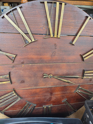 Lg. Rustic Brown Wall Clock (30")