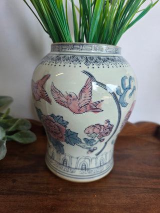 Vtg Chinoiserie Porcelain Vase