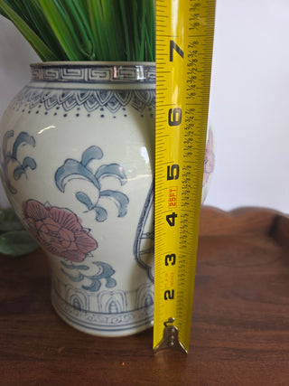 Vtg Chinoiserie Porcelain Vase