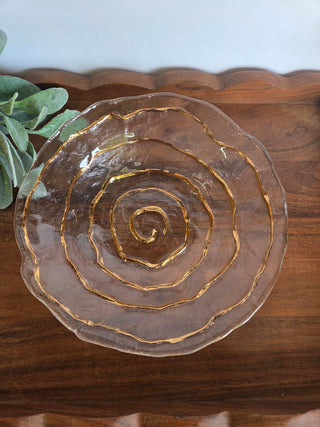 MCM- IVV Gold Spiral Glass Bowl