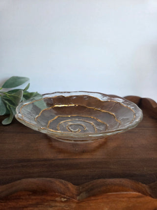 MCM- IVV Gold Spiral Glass Bowl