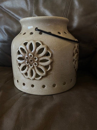 Ceramic flower container for candle