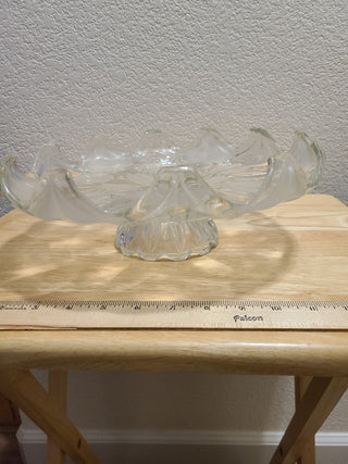 Clear Crystal w/Frosted Leaf Pedestal Cake Plate, RCD
