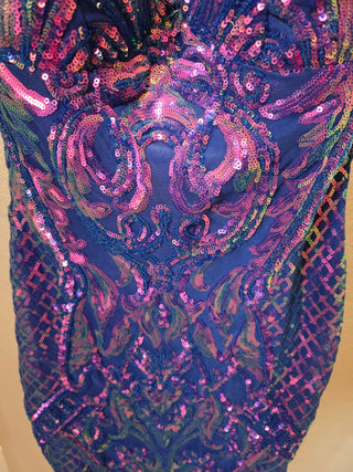 Iridescent Purple Sequin Prom Dress (XS)