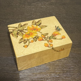 Vintage Bamboo Hand-Painted Floral Box MTS|81045