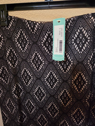 NWT- Black Geometric Pencil Skirt (L)