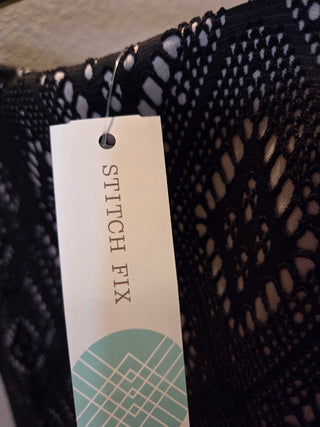NWT- Black Geometric Pencil Skirt (L)