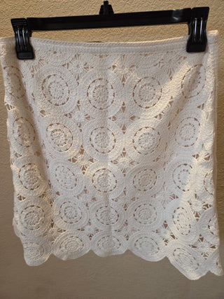 Abercrombie White Crochet Skirt (M)