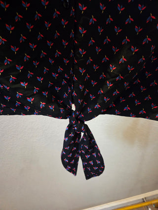 AA Black Cropped Button Shirt (M/L)