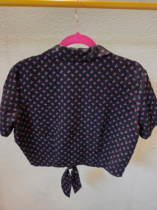 AA Black Cropped Button Shirt (M/L)