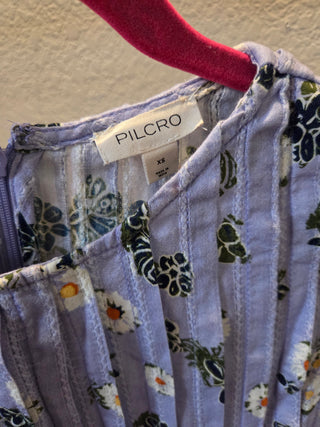 Pilcro Lilac Floral Cropped Shirt (XS)