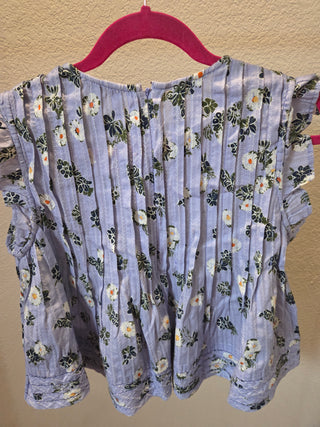 Pilcro Lilac Floral Cropped Shirt (XS)