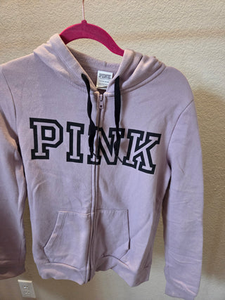 PINK Zip Up Sweatshirt (S)