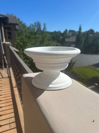 Wooden White Pedestal style Planter or table decor 5.5"x8.5" RCD