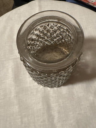 Mercury glass candle holder - knobby design with clear glass rim. #SM. RSV|70272