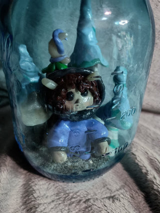 Jar lamp with glowing mushrooms inside Rsv