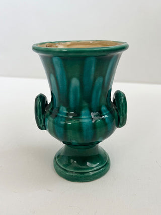 Vintage McCoy pottery green trumpet vase RSV