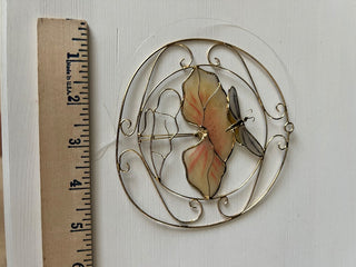 Vintage capiz shell butterfly suncatcher RSV|105601