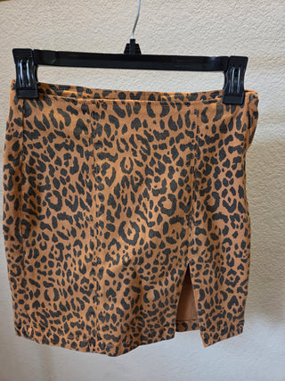 MOTHER Leopard Denim Mini Skirt (25)