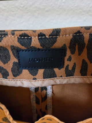 MOTHER Leopard Denim Mini Skirt (25)