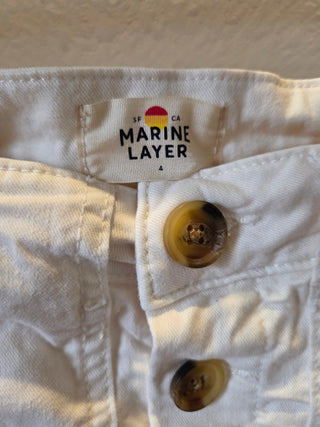 Marine Layer White Button Mini-Skirt (4)