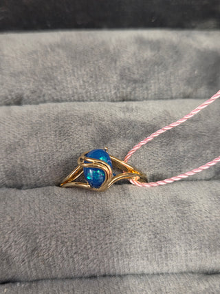 Blue Opal Gold Ring