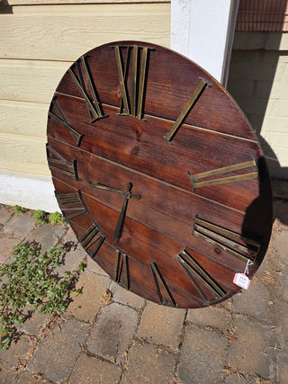 Lg. Rustic Brown Wall Clock (30")