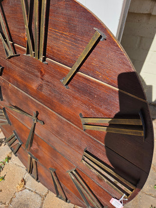 Lg. Rustic Brown Wall Clock (30")