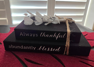 fall themed faux bookset