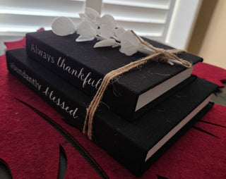 fall themed faux bookset