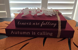 fall themed faux bookset