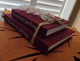 fall themed faux bookset