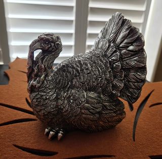 Pewter  turkey figurine