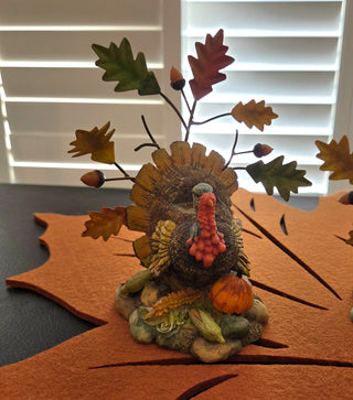 Decorative turkey with leaves