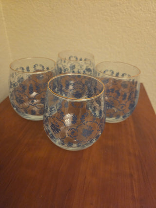 Blue Medici Wine Glasses (Set of 4)