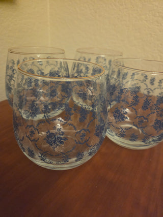 Blue Medici Wine Glasses (Set of 4)