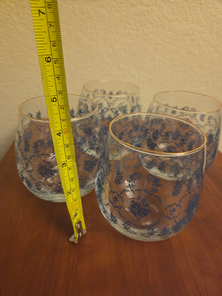 Blue Medici Wine Glasses (Set of 4)