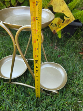 Gold Metal 3 Pot Plant Stand