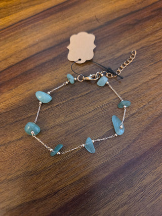 Jade Gold Charm Bracelet